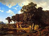 Albert Bierstadt A Rustic Mill painting